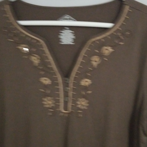 Womans brown 3/4 sleeve top - Picture 3 of 3